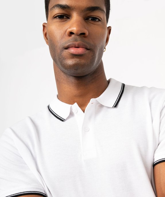 Polo à manches courtes et finitions fantaisie homme vue4 - GEMO 4G HOMME - GEMO