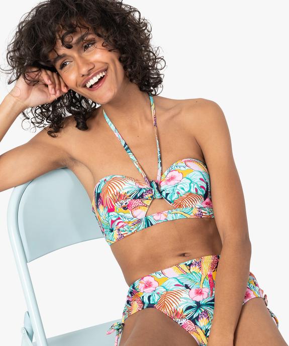 Bas de maillot de bain femme forme culotte taille haute vue5 - GEMO 4G FEMME - GEMO