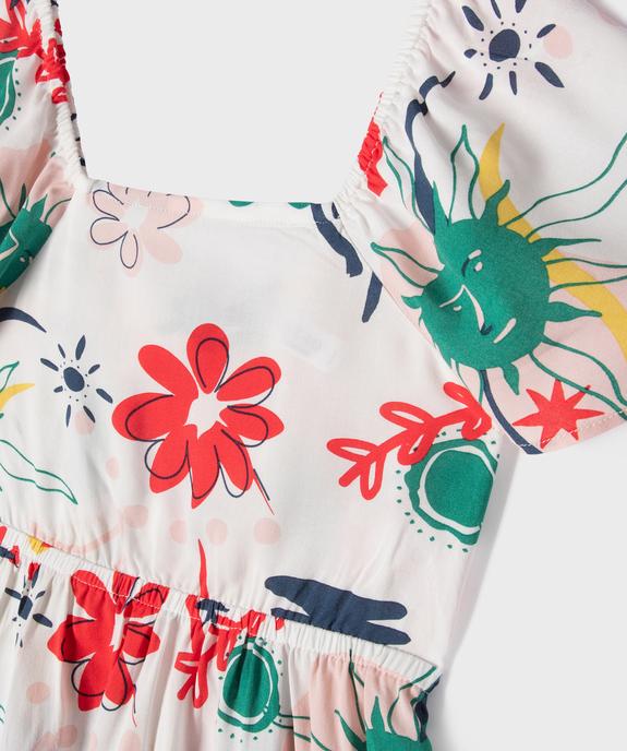 Robe à motifs fleuris avec col Bardot modulable fille vue2 - GEMO 4G FILLE - GEMO