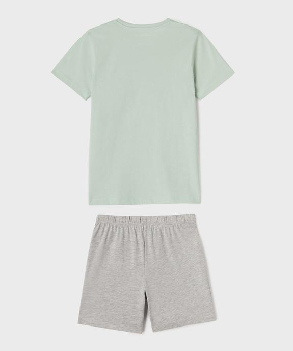 Pyjashort bicolore avec motif sur le buste garçon - Minecraft vue4 - MINECRAFT - GEMO