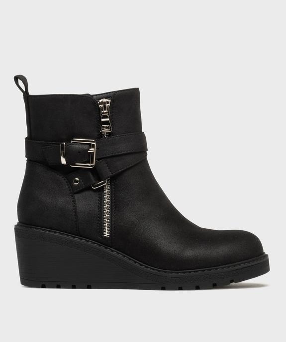 Boots zippées à talon compensé femme - VALENTINA BALDANO GEMO FORGOOD Boots zippées à talon compensé femme vue1 - VALENTINA BALDANO GEMO FORGOOD - GEMO