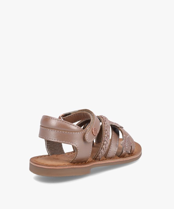 Sandales fille à brides en cuir métallisées – LuluCastagnette vue4 - LULU CASTAGNETT - GEMO