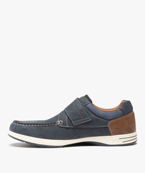 Chaussures bateau homme confort à fermeture scratch vue3 - GEMO(URBAIN) - GEMO