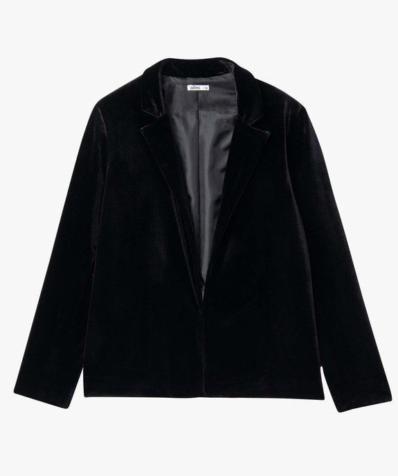 Blazer femme en velours porté ouvert vue4 - GEMO(FEMME PAP) - GEMO