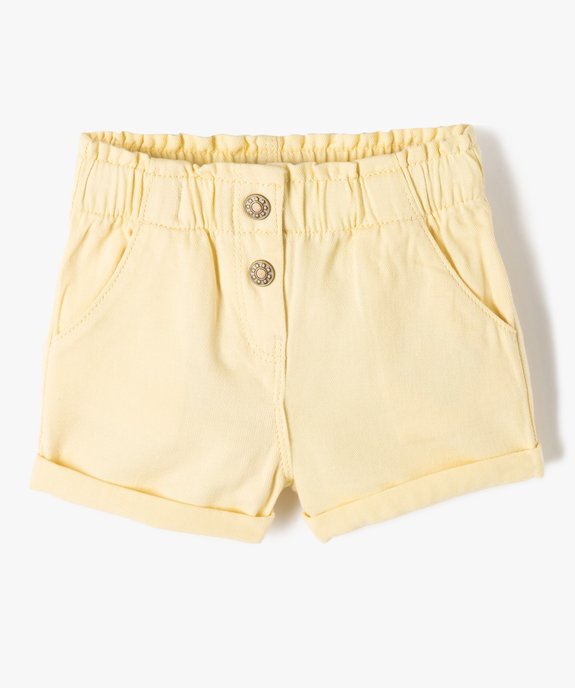 Short uni avec ceinture élastiquée bébé fille vue1 - GEMO 4G BEBE - GEMO