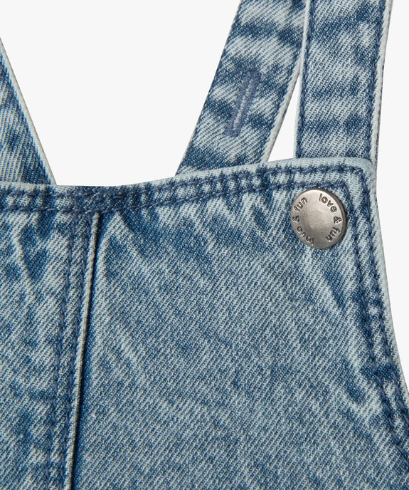 Robe bébé fille à bretelles en jean délavé vue3 - GEMO(BEBE DEBT) - GEMO