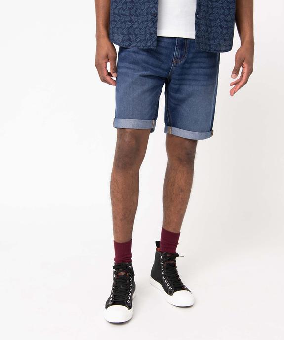 Bermuda en jean homme fin et souple vue2 - GEMO 4G HOMME - GEMO
