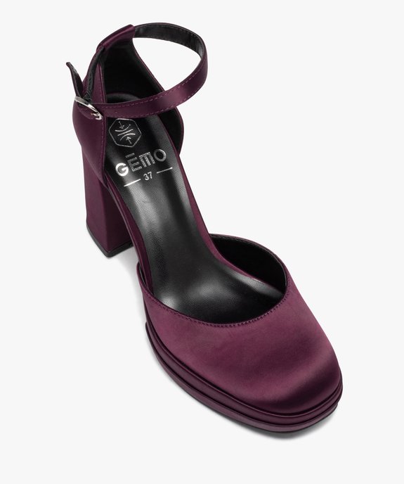 Escarpins femme à talon haut plateforme en satin  vue5 - FOLLOW ME - GEMO