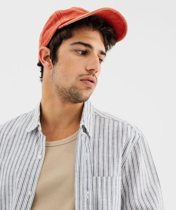 Chemise en lin et coton à rayures homme vue6 - GEMO 4G HOMME - GEMO