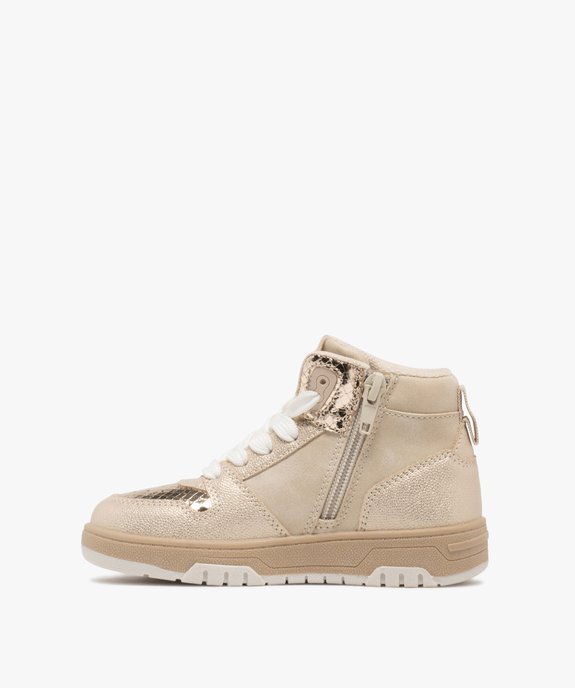 Baskets fille mid-cut avec détails métallisés et à semelle compensée - Chipie vue3 - CHIPIE - GEMO