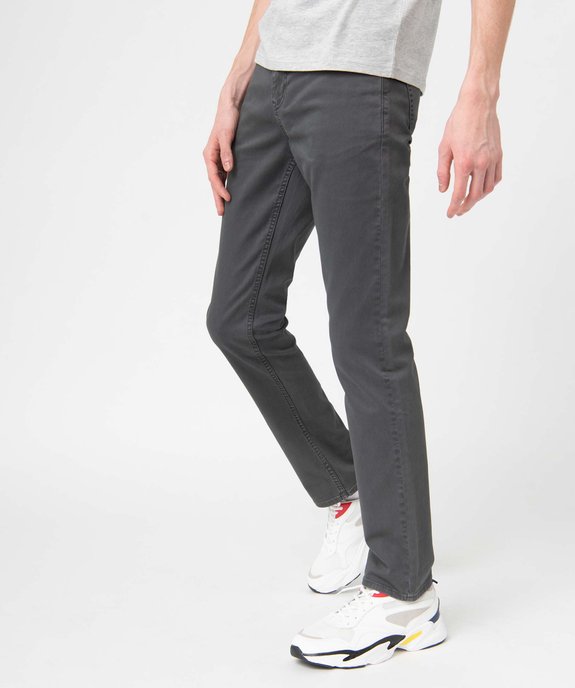 Pantalon homme coupe straight en toile vue2 - GEMO 4G HOMME - GEMO