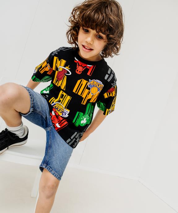 Bermuda en jean coupe skater en denim de coton délavé garçon vue1 - GEMO (ENFANT) - GEMO