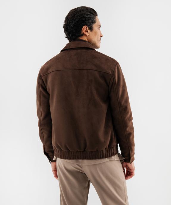 Veste zippée en suédine homme vue3 - GEMO (HOMME) - GEMO