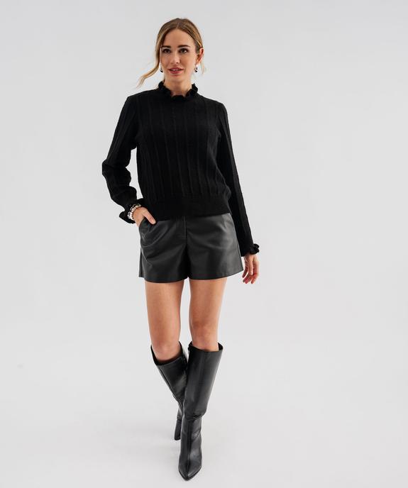 Pull en maille ajourée avec finitions froncées femme vue5 - GEMO(FEMME PAP) - GEMO