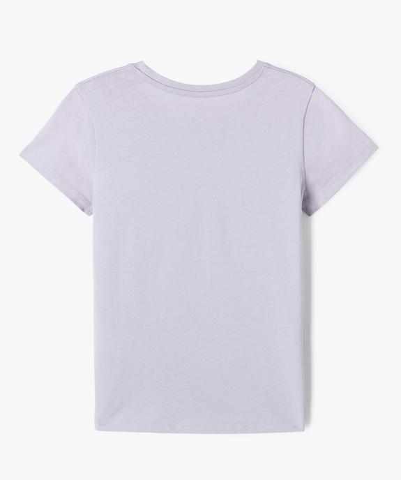 Tee-shirt manches courtes et col rond fille vue3 - GEMO 4G FILLE - GEMO