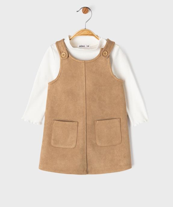 Ensemble 2 pièces bébé fille robe et tee-shirt manches longues vue1 - GEMO(BEBE DEBT) - GEMO