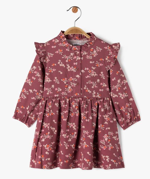 Robe bébé fille à manches longues à motifs fleuris vue1 - GEMO(BEBE DEBT) - GEMO