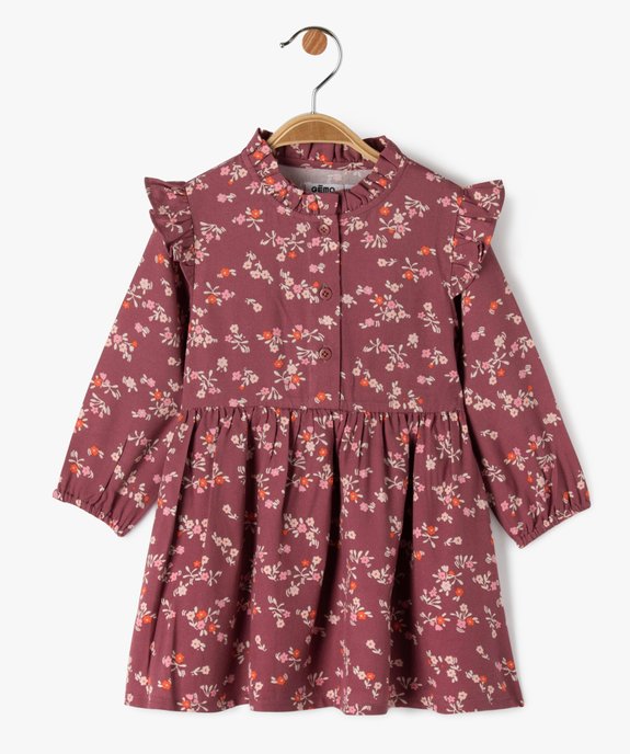 Robe bébé fille à manches longues à motifs fleuris vue1 - GEMO(BEBE DEBT) - GEMO