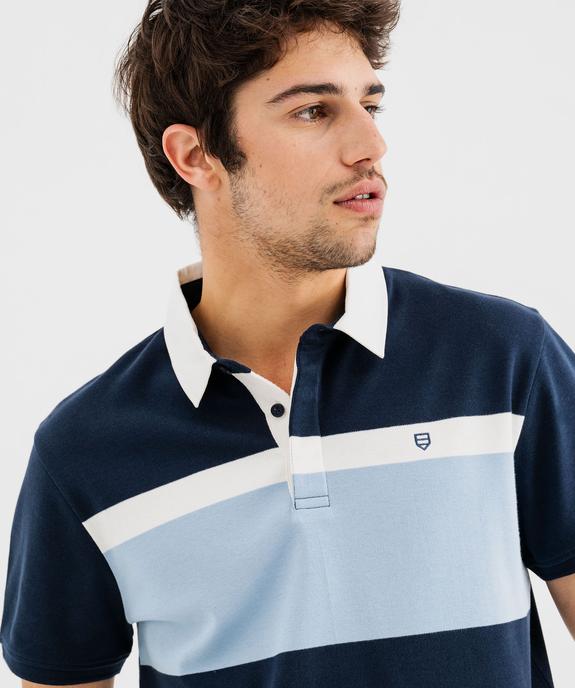 Polo manches courtes à bandes colorées homme vue2 - GEMO (HOMME) - GEMO