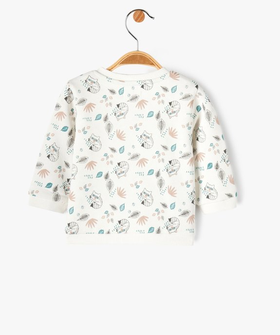 Sweat brassière en molleton ouverture devant bébé vue3 - GEMO(BB COUCHE) - GEMO