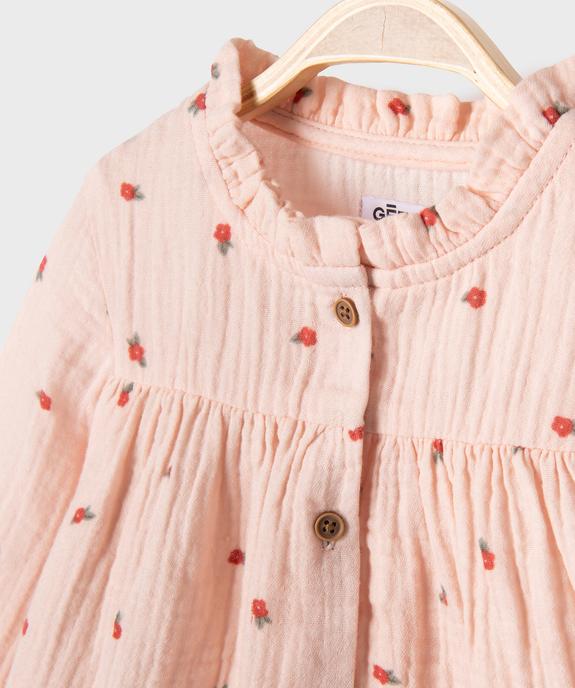 Blouse en gaze de coton à motifs fleuris bébé fille vue2 - GEMO(BEBE DEBT) - GEMO