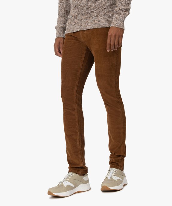 Pantalon homme en velours fines côtes extensible vue1 - GEMO (HOMME) - GEMO