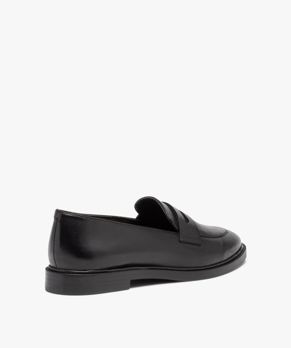 Mocassins femme unis dessus en cuir classique - Taneo vue4 - TANEO - GEMO