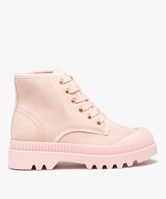 Baskets femme mid-cut en toile unie à semelle crantée vue2 - GEMO (SPORTSWR) - GEMO