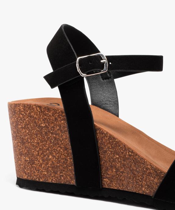 Sandales femme à talon compensé avec brides unies vue7 - GEMO(URBAIN) - GEMO