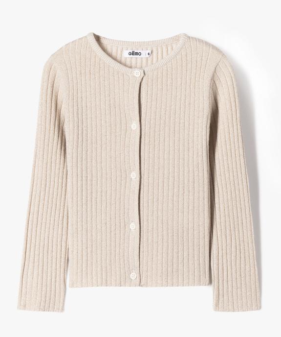 Gilet en maille côtelée pailletée fille vue3 - GEMO (ENFANT) - GEMO