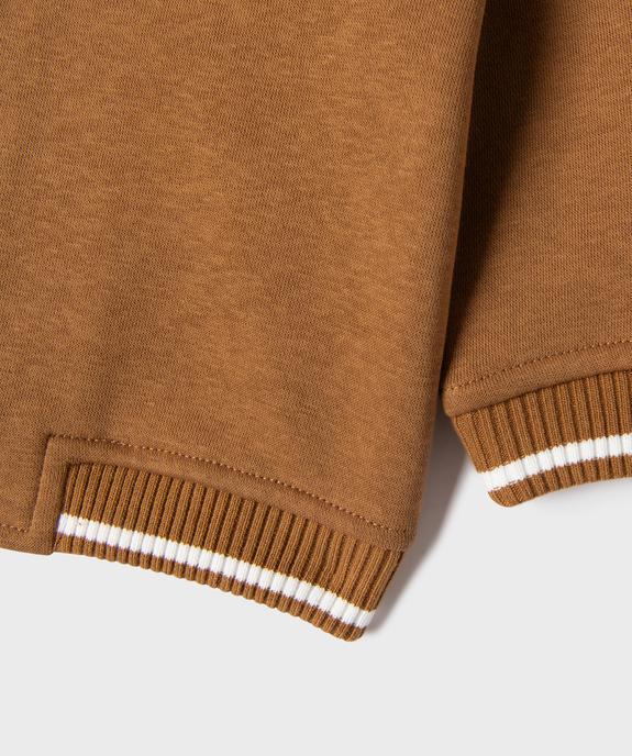 Sweat façon teddy en molleton à fermeture pressionnée bébé garçon vue4 - GEMO 4G BEBE - GEMO