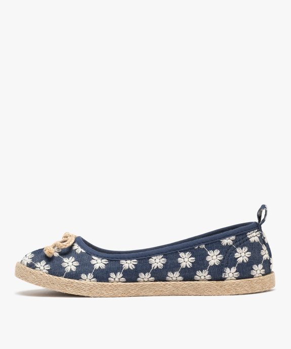 Ballerines en toile imprimée à semelle de corde femme vue4 - FOLLOW ME G4G - GEMO