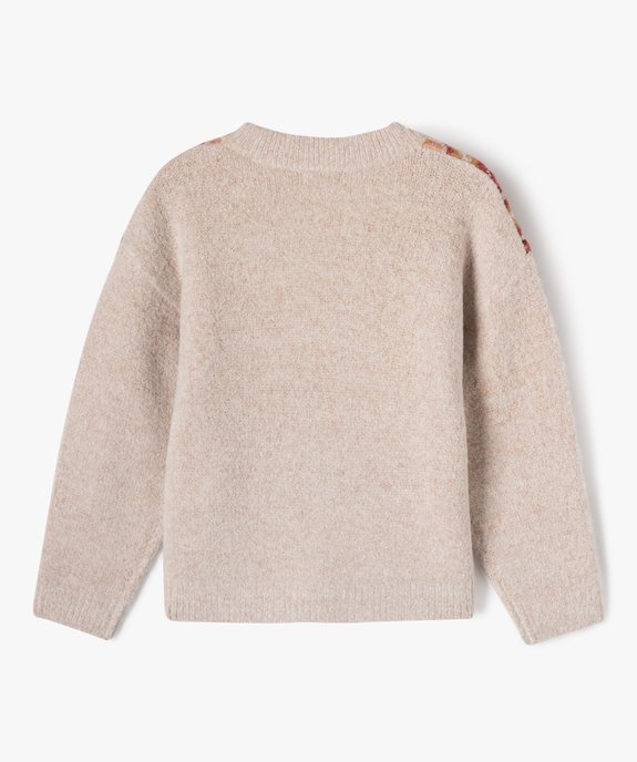 Pull avec motif en V sur le buste fille vue4 - GEMO (ENFANT) - GEMO