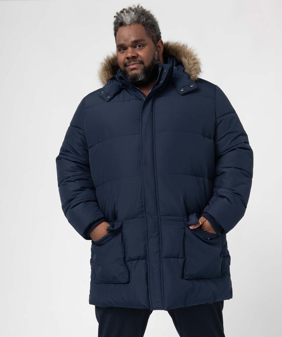 Parka homme grande taille matelassée avec capuche amovible vue1 - GEMO (G TAILLE) - GEMO