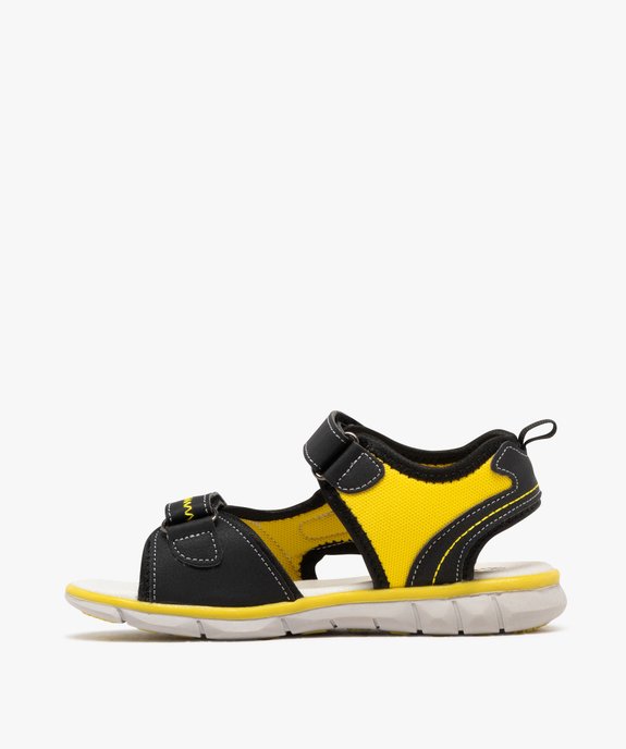 Sandales sport bimatières à brides scratch garçon vue3 - BUGGY - GEMO