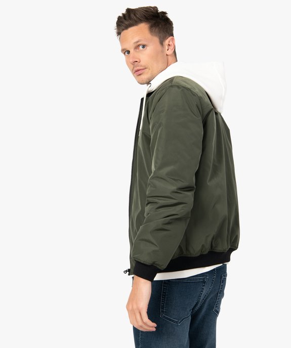 Blouson homme rembourré avec finitions bord-côte vue3 - GEMO 4G HOMME - GEMO