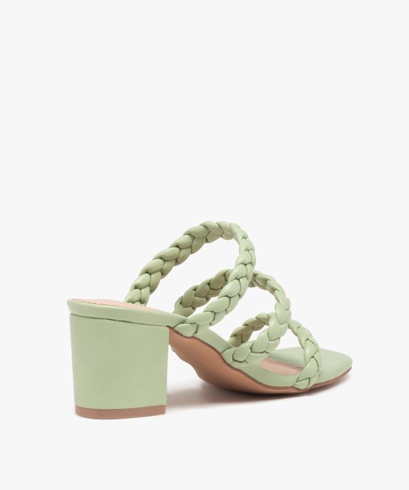 Mules femme à talon et brides tressées unies vue4 - GEMO(URBAIN) - GEMO