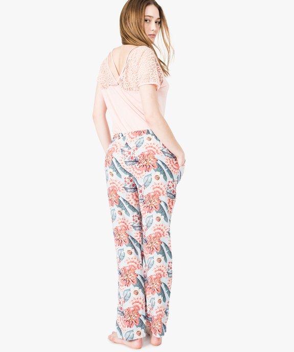 Pyjama 2 pièces fluide à pantalon imprimé vue3 - GEMO(HOMWR FEM) - GEMO