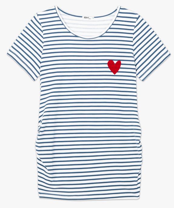 Tee-shirt de grossesse imprimé à manches courtes avec appliqué cœur en velours vue7 - GEMO 4G MATERN - GEMO