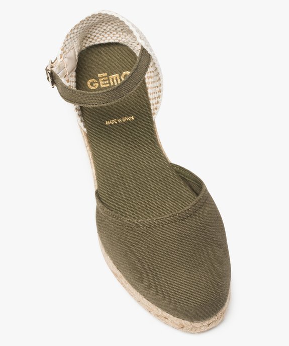 Sandales femme en toile et talon compensé en corde vue5 - GEMO(URBAIN) - GEMO