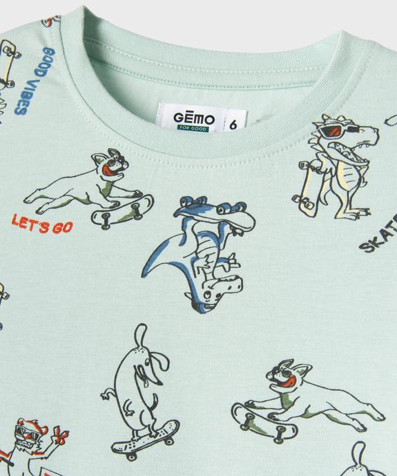 Pyjama en coton avec motifs skate garçon vue2 - GEMO 4G GARCON - GEMO