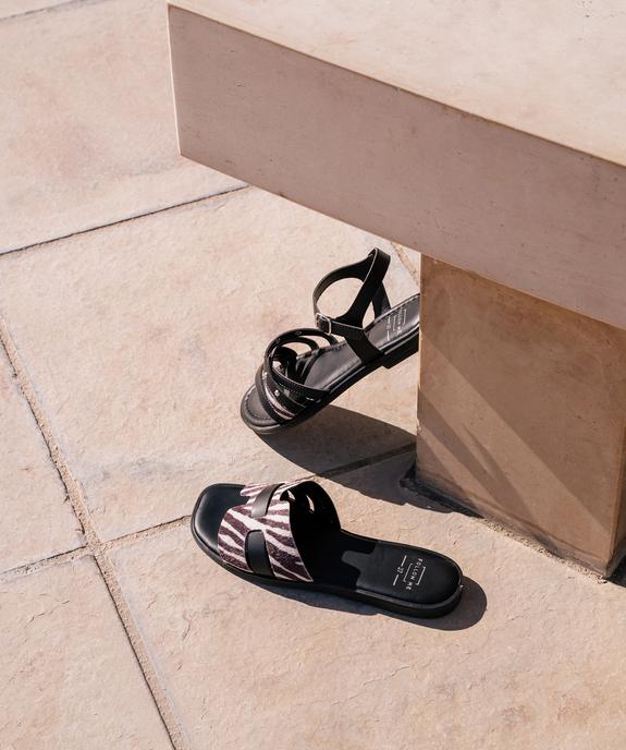 Mules plates motif zèbre femme vue7 - FOLLOW ME - GEMO