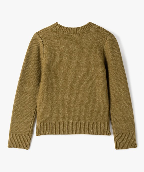 Pull en maille avec torsades sur l’avant fille vue3 - GEMO (ENFANT) - GEMO