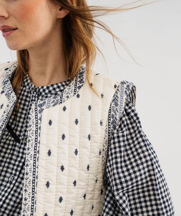 Veste sans manches matelassée à motif fleuri femme vue2 - GEMO 4G FEMME - GEMO