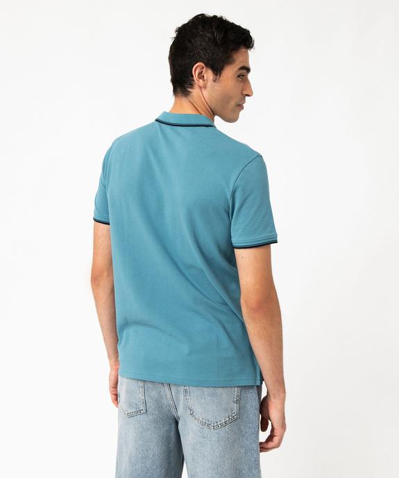 Polo à manches courtes et finitions fantaisie homme vue3 - GEMO 4G HOMME - GEMO