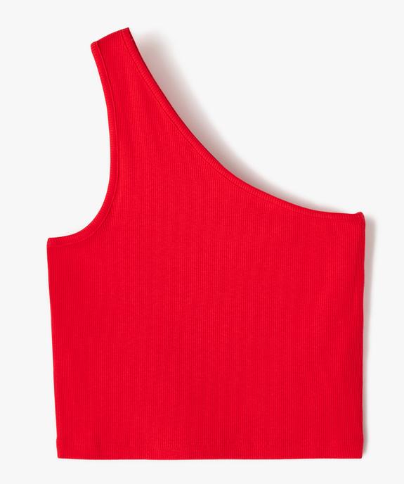 Débardeur asymétrique en maille côtelée fille vue1 - GEMO 4G FILLE - GEMO