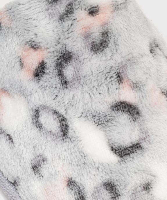 Chaussons mules en velours imprimé femme vue6 - GEMO 4G FEMME - GEMO