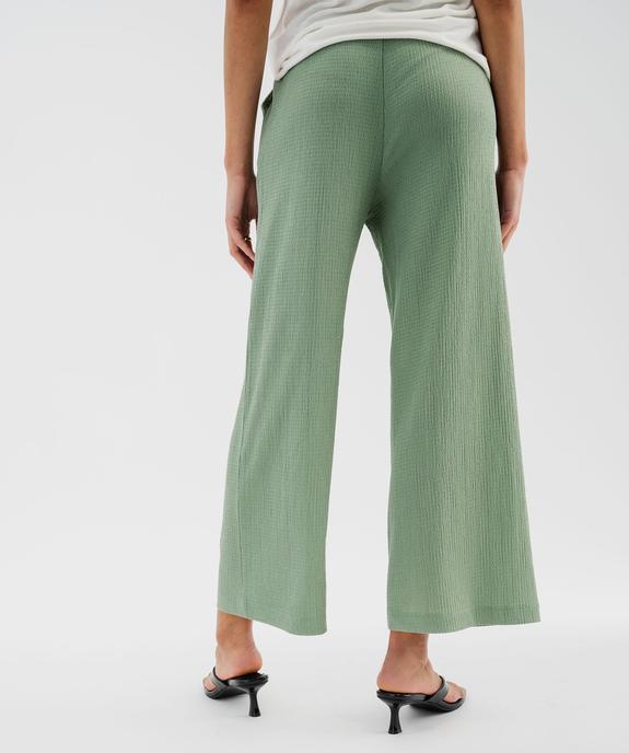 Pantalon ample en matière texturée avec ceinture élastique femme vue3 - GEMO 4G FEMME - GEMO