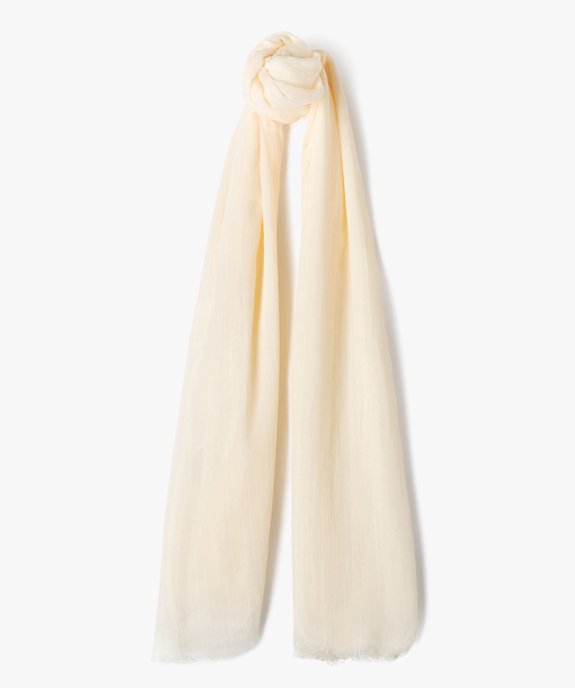 Foulard extra fin en polyester recyclé uni femme vue1 - GEMO 4G FEMME - GEMO