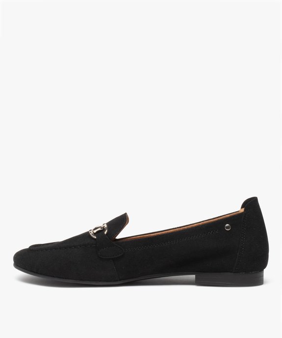 Mocassins femme unis à talon plat et dessus suédé vue3 - GEMO (CASUAL) - GEMO